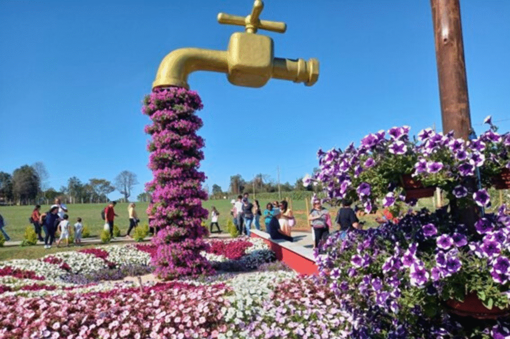 torneira de flores