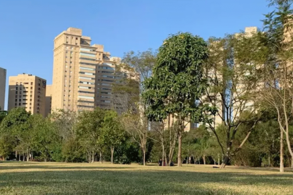 Parque-vila-lobos-vista-dos-predios-que-cercam-o-parque